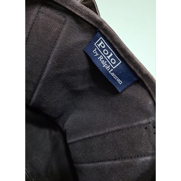 Vintage Polo Ralph Lauren Boat Tote  Canvas Heavy Duty Bag Brown Red Distressed - Picture 9 of 9